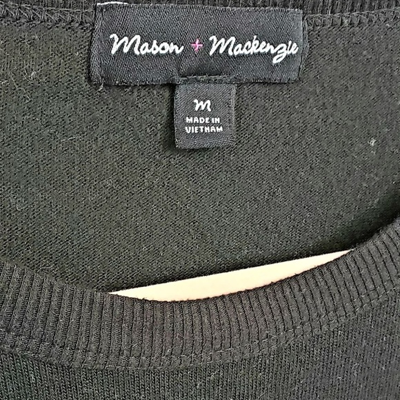 MASON & MACKENZIE "KEEP IT REAL" BLACK SWEATER MED - Picture 3 of 6